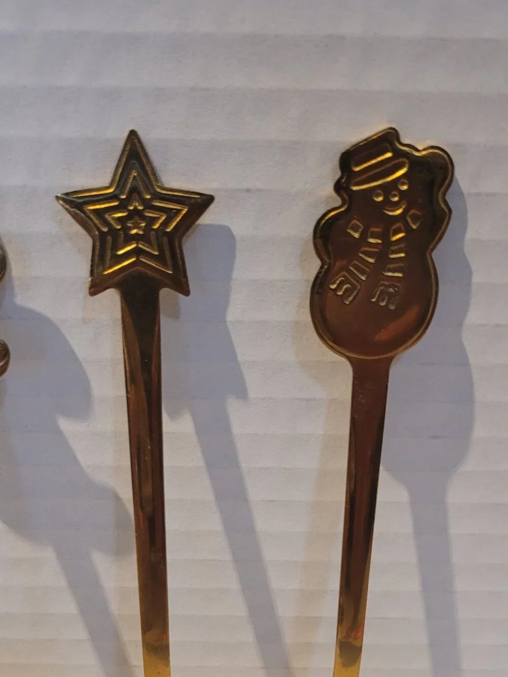 Set of 4 Spoons Gold Plated Small 5
